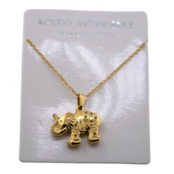 Colgante Acero Dorado Elefante REF  6