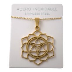 Colgante Acero dorado meditación Merkaba REF  5