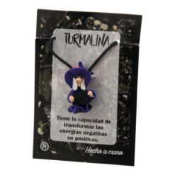 Colgante Brujita Malva con mineral Turmalina REF 5