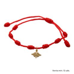 Pulsera 7 nudos roja Nudo Bruja Acero Dora E5797-6