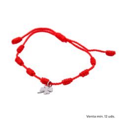 Pulsera 7 nudos roja Trebol 4 hojas Acero E5797-5