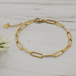 Pulsera Acero Dorado ESLABON CADENA REF 4