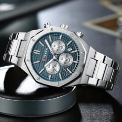 RELOJ CURREN HOMBRE M8440 VERDEAZULADO-PLATEADO - Imagen 4