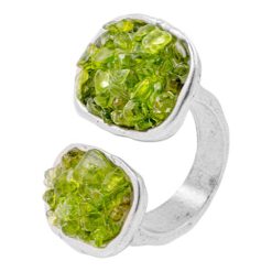 Anillo Zamak con OLIVINA Doble rectángulo REF 7 - Imagen 3