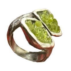 Anillo Zamak con OLIVINA Doble Rombo REF 7 - Imagen 3