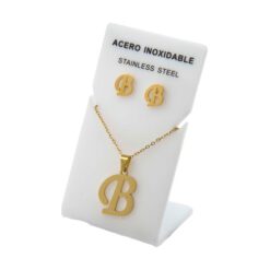 Conjunto Acero Dorado Abecedario  B