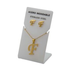 Conjunto Acero Dorado Abecedario  F