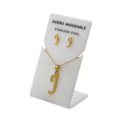 Conjunto Acero Dorado Abecedario  J