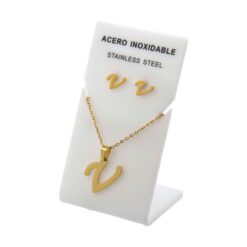 Conjunto Acero Dorado Abecedario  V