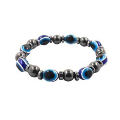 PULSERA MINERAL HEMATITE CON OJO TURCO - 4