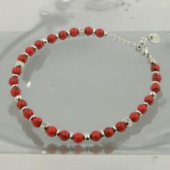 Pulsera Acero Plateado mineral CORAL REF 4