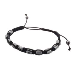 Pulsera Hilo Negro ajustable con Hematite Mod  01