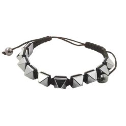 Pulsera Hilo Negro ajustable con Hematite Mod  02