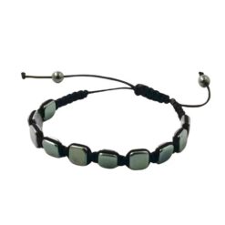 Pulsera Hilo Negro ajustable con Hematite Mod  03