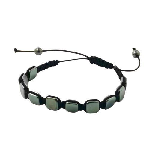 Pulsera Hilo Negro ajustable con Hematite Mod 03