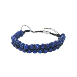 Pulsera Hilo Negro bolas doble 4mm LapisLazuli