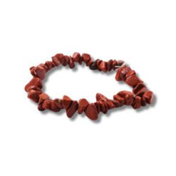 Pulsera Mineral Chip Jade Rojo