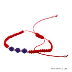 Pulsera Tejida Bola Lila Acero E5797-10