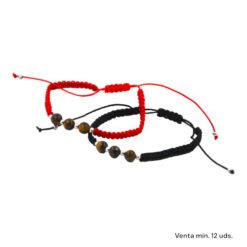 Pulsera Tejida Bola Ojo de Tigre Acero E5797-10