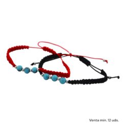 Pulsera Tejida Bola Turquesina Acero E5797-10