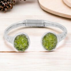 Pulsera Zamak con OLIVINA Mod  03