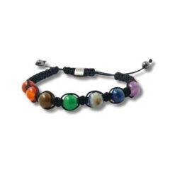 Pulsera ajustable Hilo Negro Minerales 7 Chakras