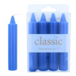 Velas bujía mediana 11cm - 28g Pack4uds Azul