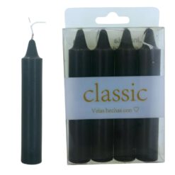 Velas bujía mediana 11cm - 28g Pack4uds Negra