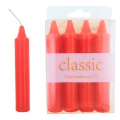 Velas bujía mediana 11cm - 28g Pack4uds Roja