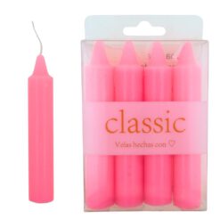 Velas bujía mediana 11cm - 28g Pack4uds Rosa