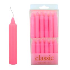 Velas bujía pequeñas 8cm - 10g Pack 12uds Rosa