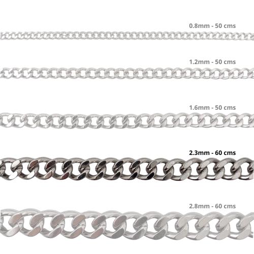 Cadena Acero inoxidable CUBANA 2 3 - 60CM PLATEADO
