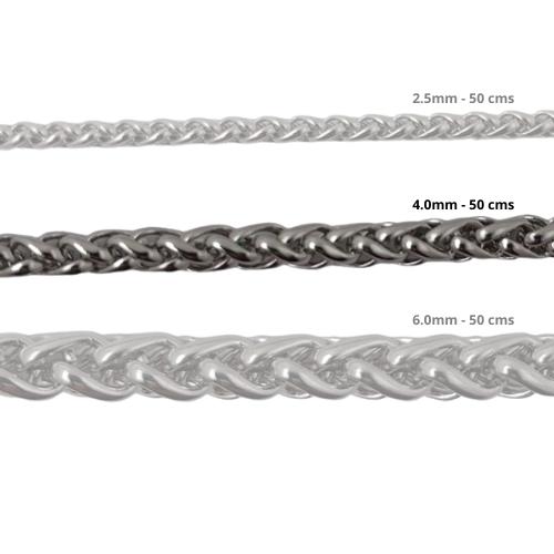 Cadena Acero inoxidable ESPIGA 4 0 - 50CM PLATEADO