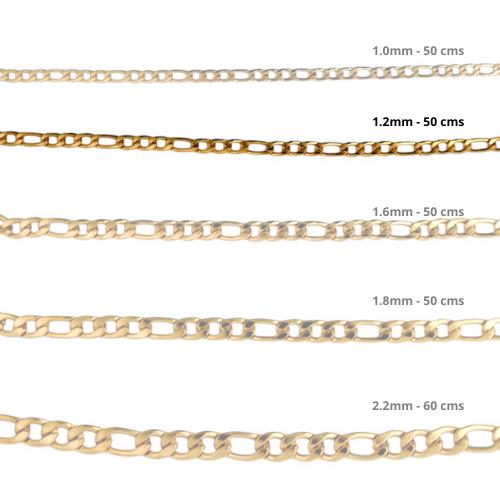 Cadena Acero inoxidable FIGARO 1 2 - 50CM DORADO