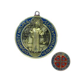 Medalla San Benito Mediano - ø9cm - AZUL