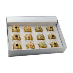 SET 12 ANILLOS DE ACERO – MOD  08 MINERAL