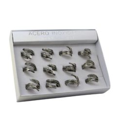 SET 12 ANILLOS DE ACERO – MOD  30 PLUMA