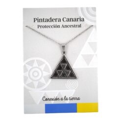 Alternative view of Colgante Acero Plateado Pintadera Canaria Labrada - 5