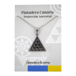 Alternative view of Colgante Acero Plateado Pintadera Canaria Ref. 5