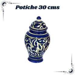 Potiche 30cms  Mod  03 Azul/Blanco