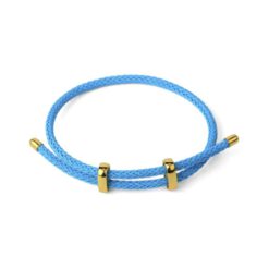 Pulsera acero cuerda ajustable - Azul