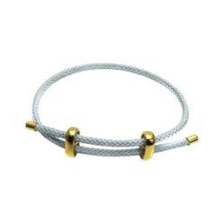 Pulsera acero cuerda ajustable - Blanca