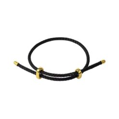 Pulsera acero cuerda ajustable - Negro