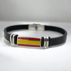 Pulsera acero polipiel Hombre Bandera España 63