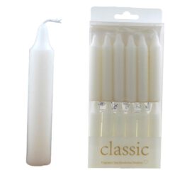 Velas bujía pequeñas 8cm – 10g Pack 12uds Blanca