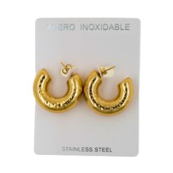 Pendientes Acero Dorado Aro Grueso 30mm mod 2 - 6