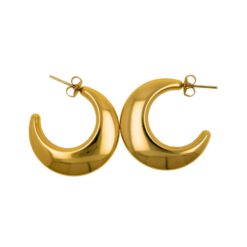 Pendientes Acero Dorado Aros media luna 3cm - 5