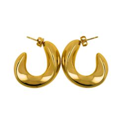 Pendientes Acero Dorado media luna 3cm mod  2 - 5