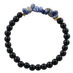 Pulsera Mineral Obsidiana Chips Lalislazuli REF  4