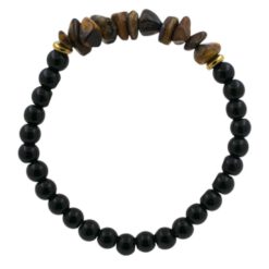 Pulsera Mineral Obsidiana Chips Ojo de Tigre REF 4